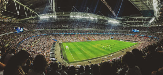 Soccer stadium showing the beautiful game of soccer/football