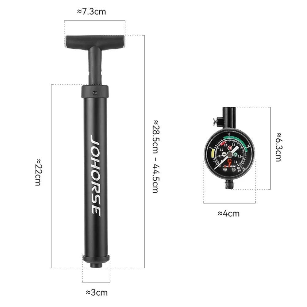 Compact Soccer Ball Hand Pump with Pressure Guage