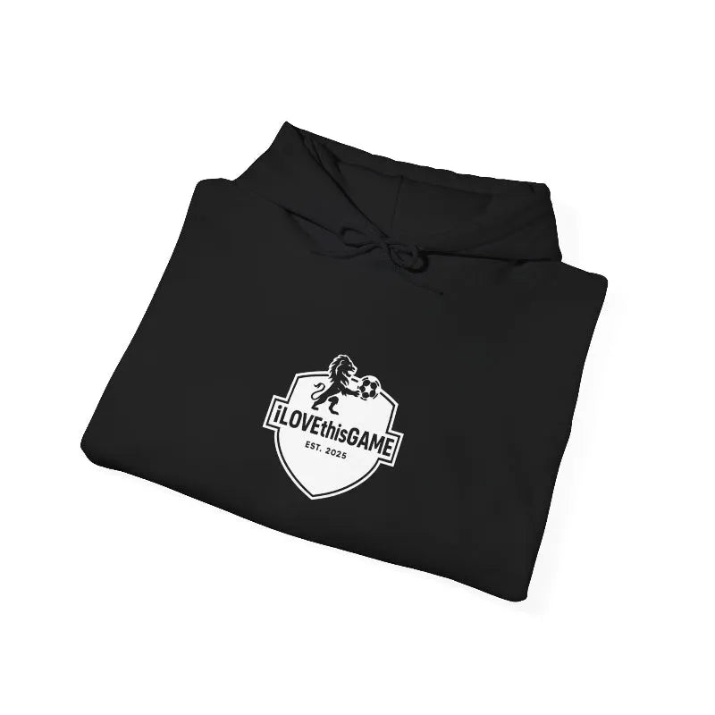 Warm and soft black hoodie for football and soccer lovers from iLOVEthisGAME