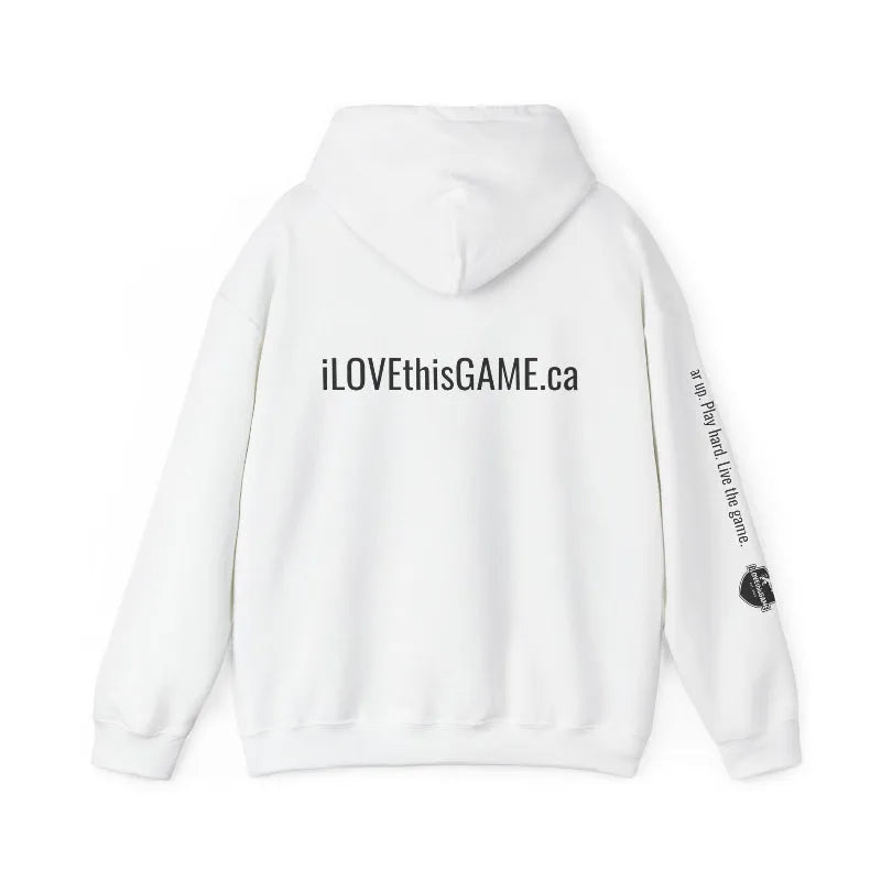 Warm and soft white hoodie for football and soccer lovers from iLOVEthisGAME