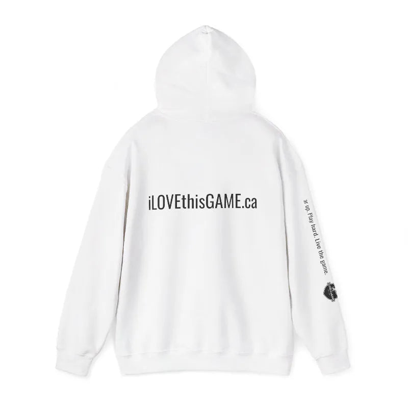 Warm and soft white hoodie for football and soccer lovers from iLOVEthisGAME