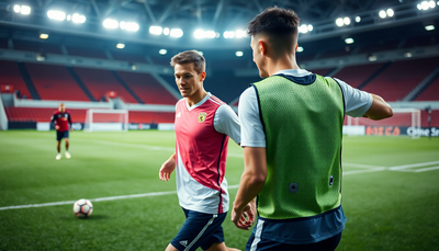 2 soccer players training with GPS vests and Playermaker