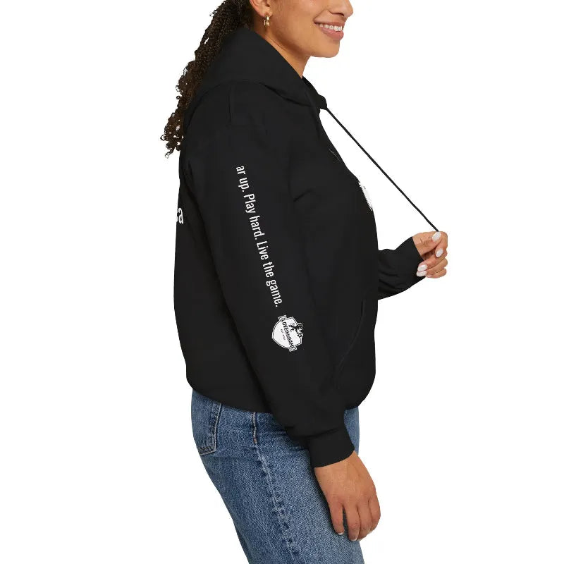 Warm and soft black hoodie for football and soccer lovers from iLOVEthisGAME
