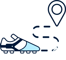 Soccer shoe showing movement around the pitch for Playermaker