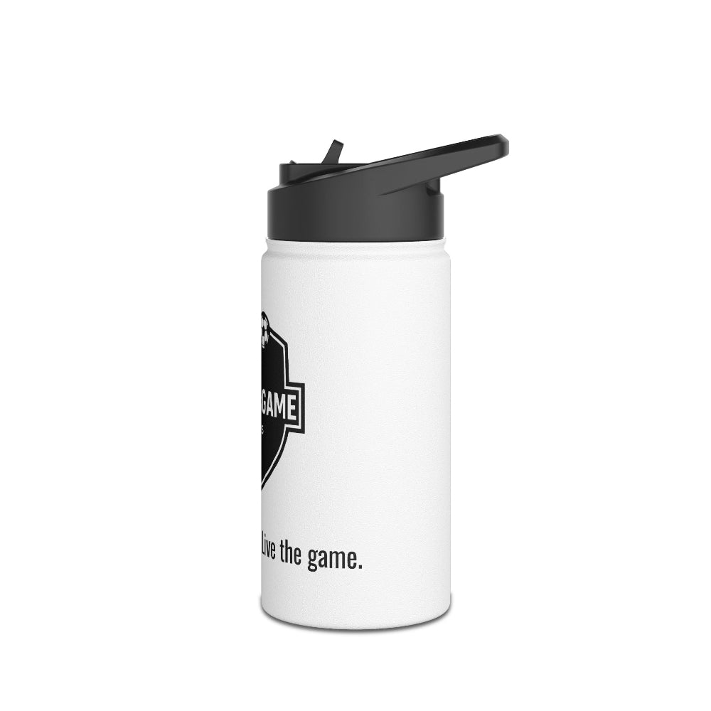 iLOVEthisGAME white stainless steel insulated custom water bottle and soccer cleats