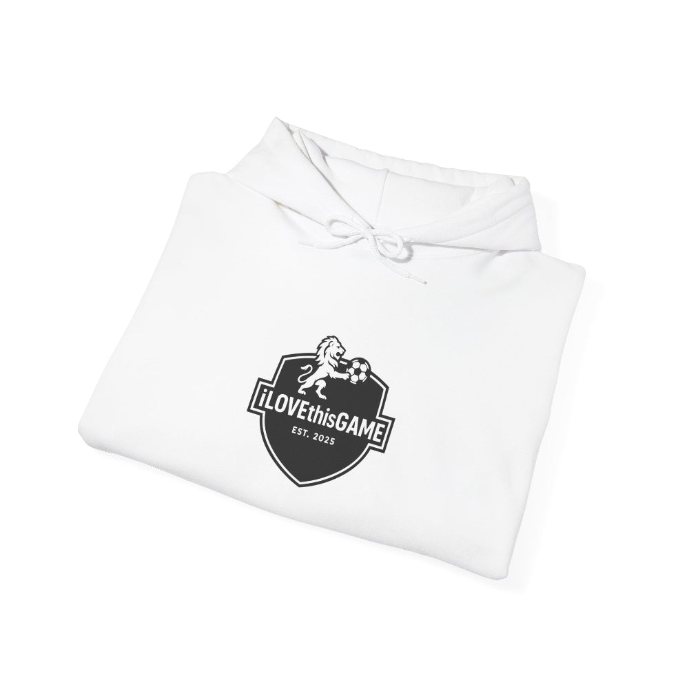iLOVEthisGAME white high quality fleece hoodie and soccer cleats
