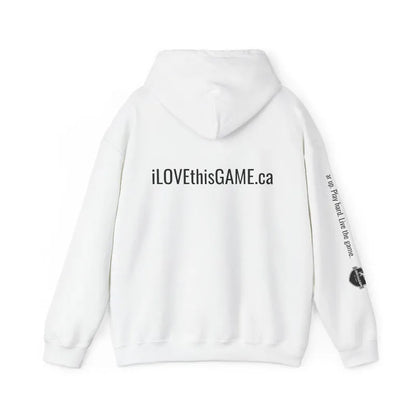 Warm and soft white hoodie for football and soccer lovers from iLOVEthisGAME
