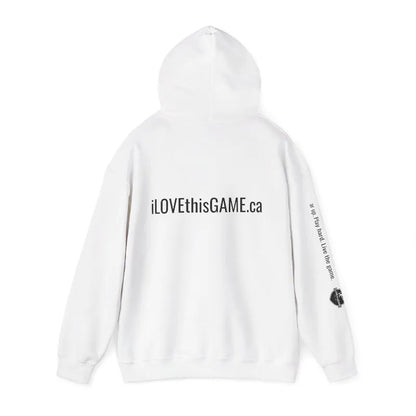 Warm and soft white hoodie for football and soccer lovers from iLOVEthisGAME
